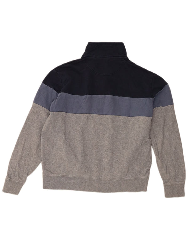 Marks & Spencer Mens Zip Neck Sweatshirt Jumper Medium Grey Colourblock