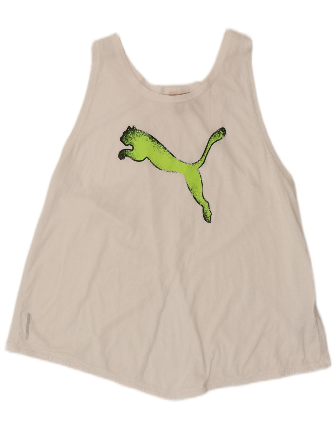 Puma Womens Graphic Vest Top UK 14 Large White Polyester