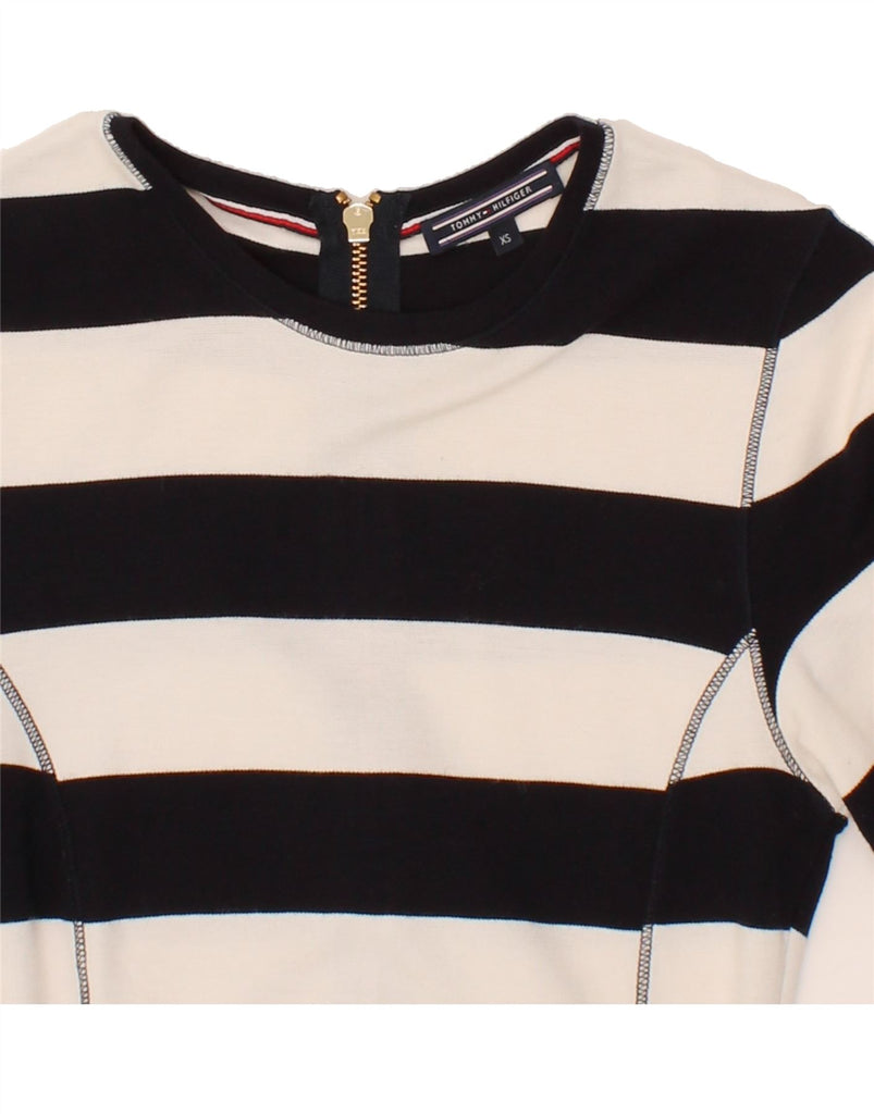 TOMMY HILFIGER Womens A-Line Dress UK 4 XS Navy Blue Striped Nautical Vintage Tommy Hilfiger and Second-Hand Tommy Hilfiger from Messina Hembry 