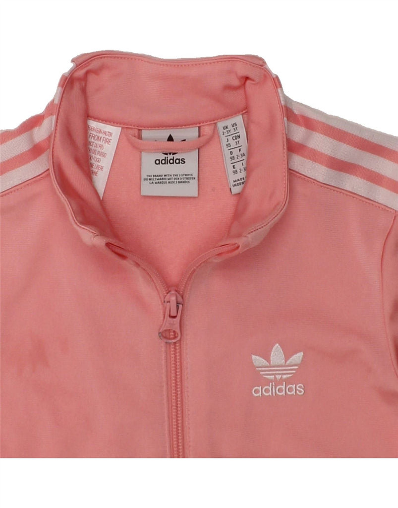 ADIDAS Girls Tracksuit Top Jacket 2-3 Years Pink Polyester | Vintage Adidas | Thrift | Second-Hand Adidas | Used Clothing | Messina Hembry 