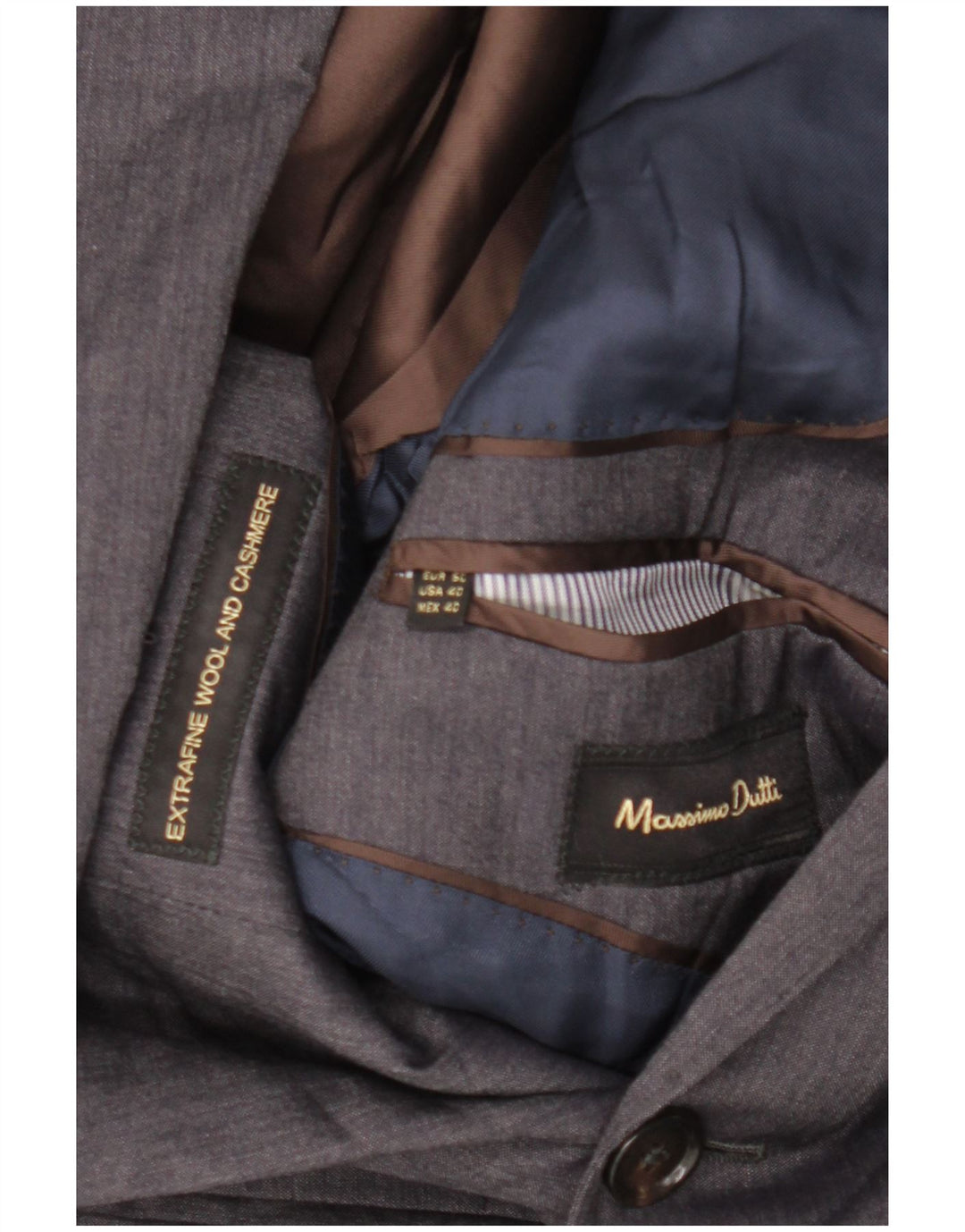 Massimo Dutti Mens 2 Button Blazer Jacket EU 50 Medium Grey Wool