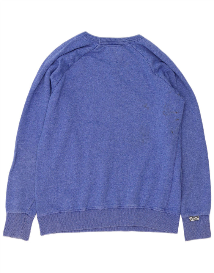 Superdry Mens Graphic Sweatshirt Jumper Large Blue Cotton