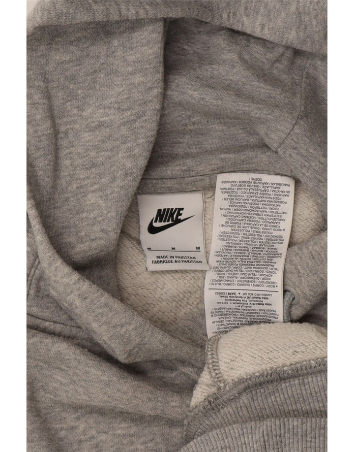 NIKE Mens Loose Fit Hoodie Jumper Medium Grey Cotton