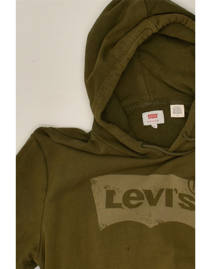 LEVI'S Mens Graphic Hoodie Jumper Medium Khaki Cotton | Vintage Levi's | Thrift | Second-Hand Levi's | Used Clothing | Messina Hembry 