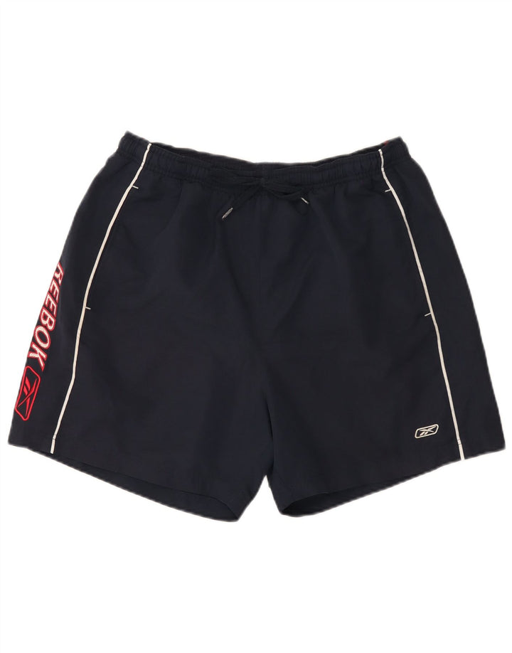 Reebok Mens Graphic Sport Shorts Large  Navy Blue Polyester