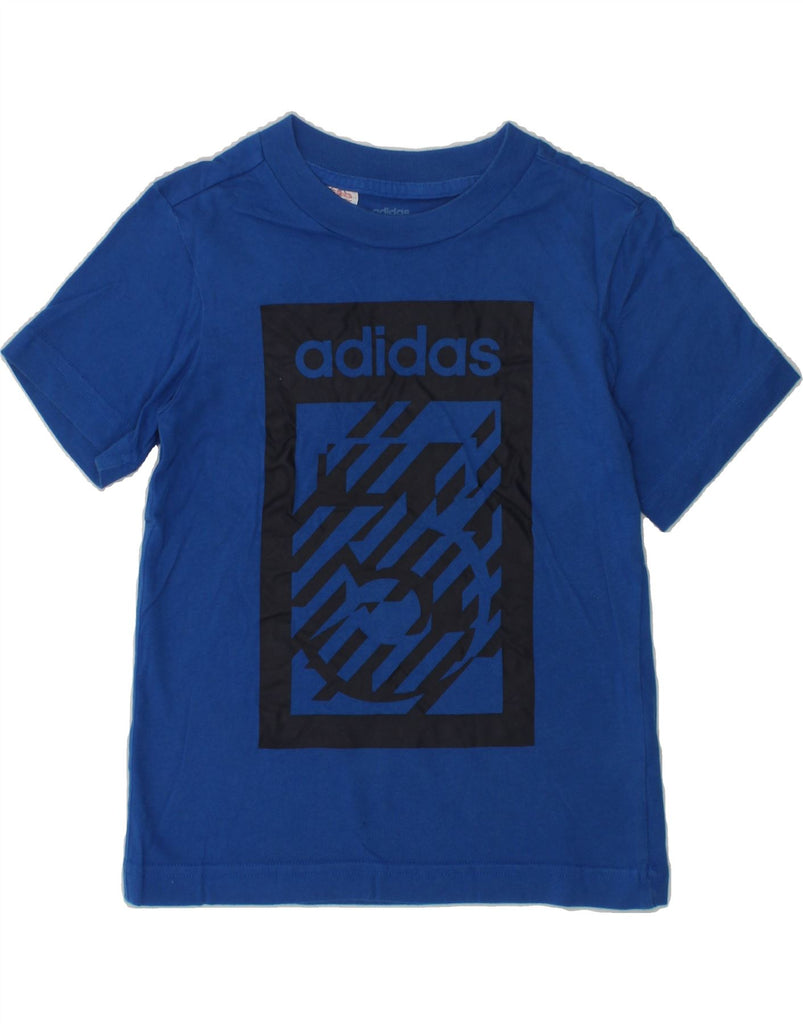 ADIDAS Boys Graphic T-Shirt Top 4-5 Years Blue Cotton | Vintage Adidas | Thrift | Second-Hand Adidas | Used Clothing | Messina Hembry 