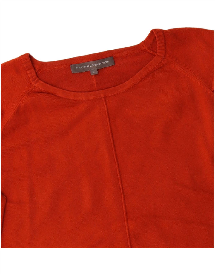 FRENCH CONNECTION Womens Boat Neck Jumper Sweater UK 18 XL Orange