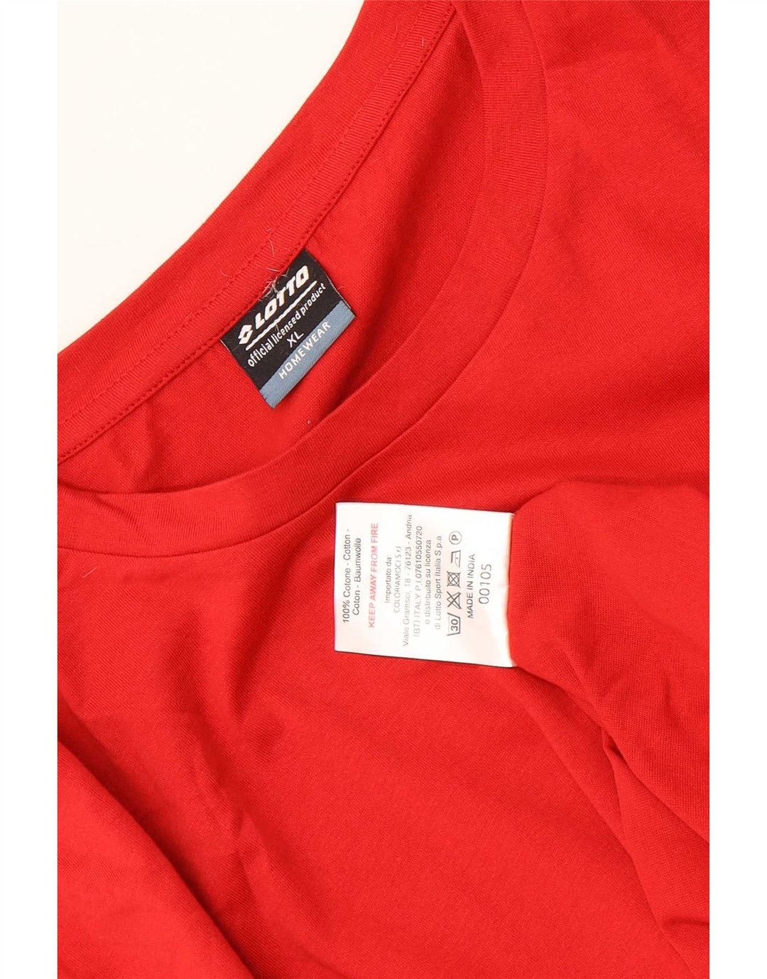 Lotto Mens T-Shirt Top XL Red Cotton