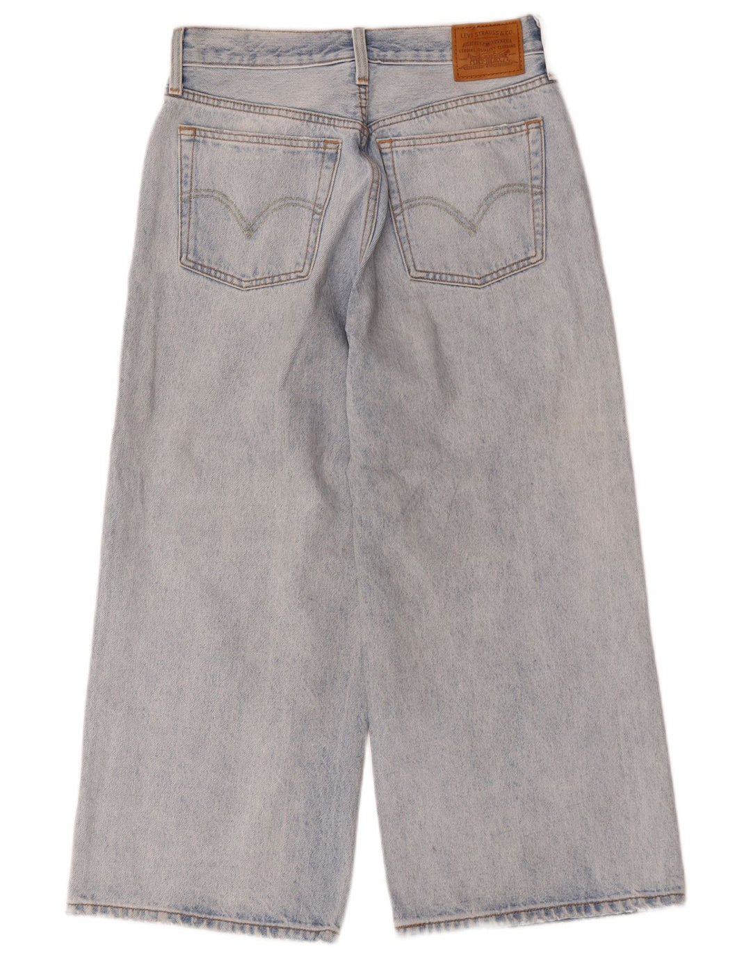 LEVI'S Womens Crop Wide Leg Jeans W27 L23 Blue Cotton
