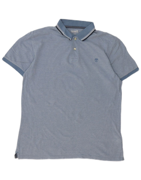 Timberland Mens Slim Fit Polo Shirt Large Blue Cotton