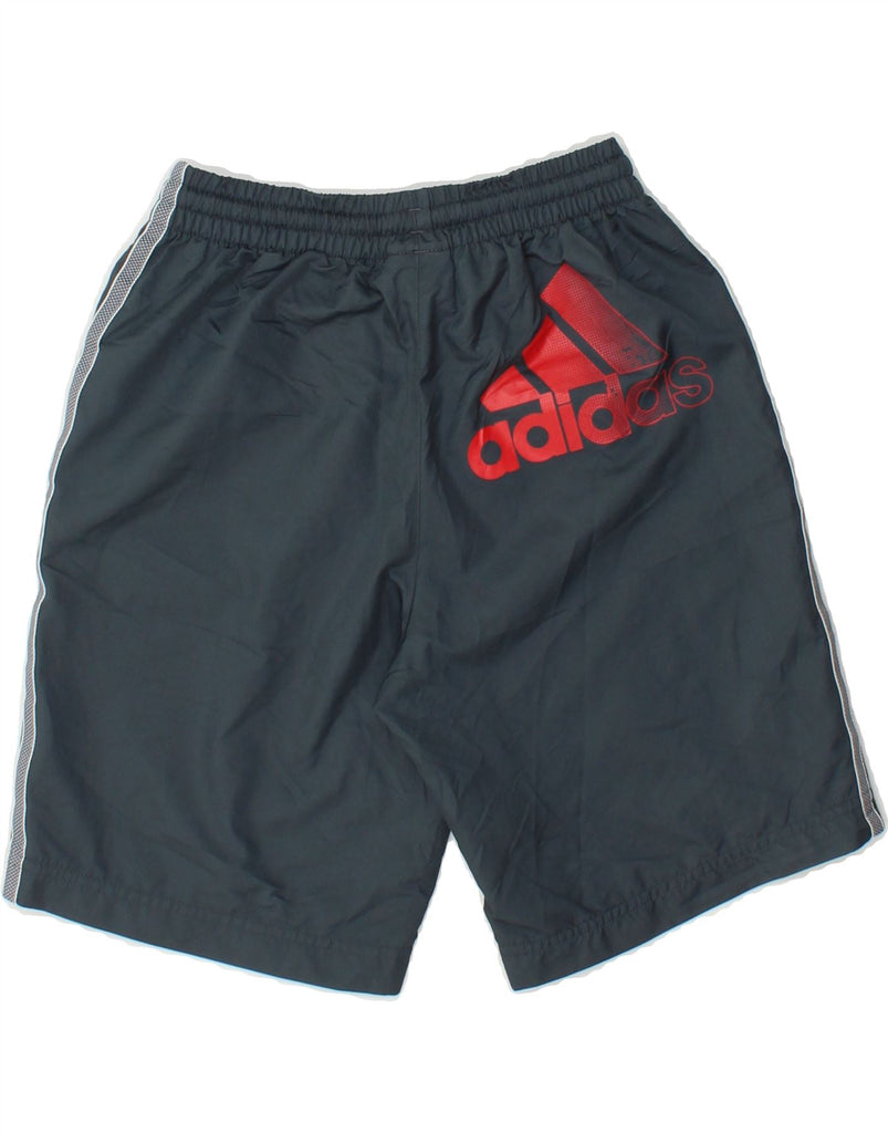 ADIDAS Boys Graphic Sport Shorts 9-10 Years  Grey Polyester Vintage Adidas and Second-Hand Adidas from Messina Hembry 