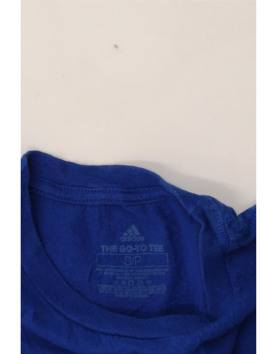 ADIDAS Mens Graphic T-Shirt Top Small Blue Cotton Vintage Adidas and Second-Hand Adidas from Messina Hembry 