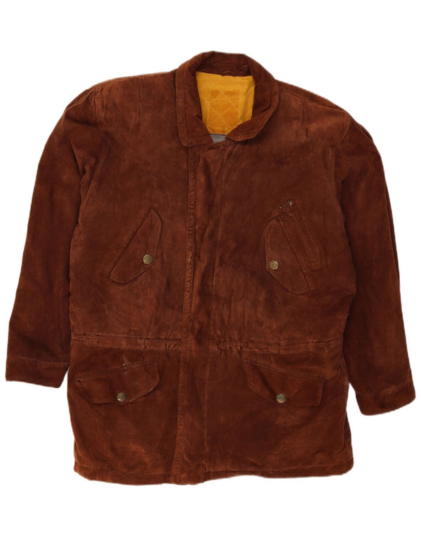 Vintage Mens Suede Jacket UK 42 XL Brown