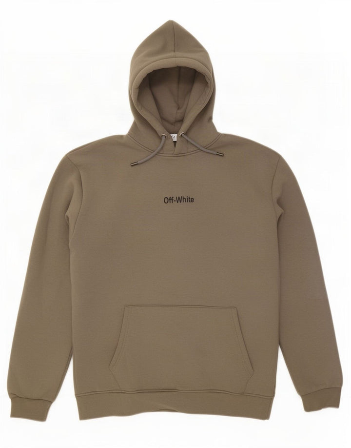 Off-White Mens Graphic Hoodie Jumper 2XL Khaki