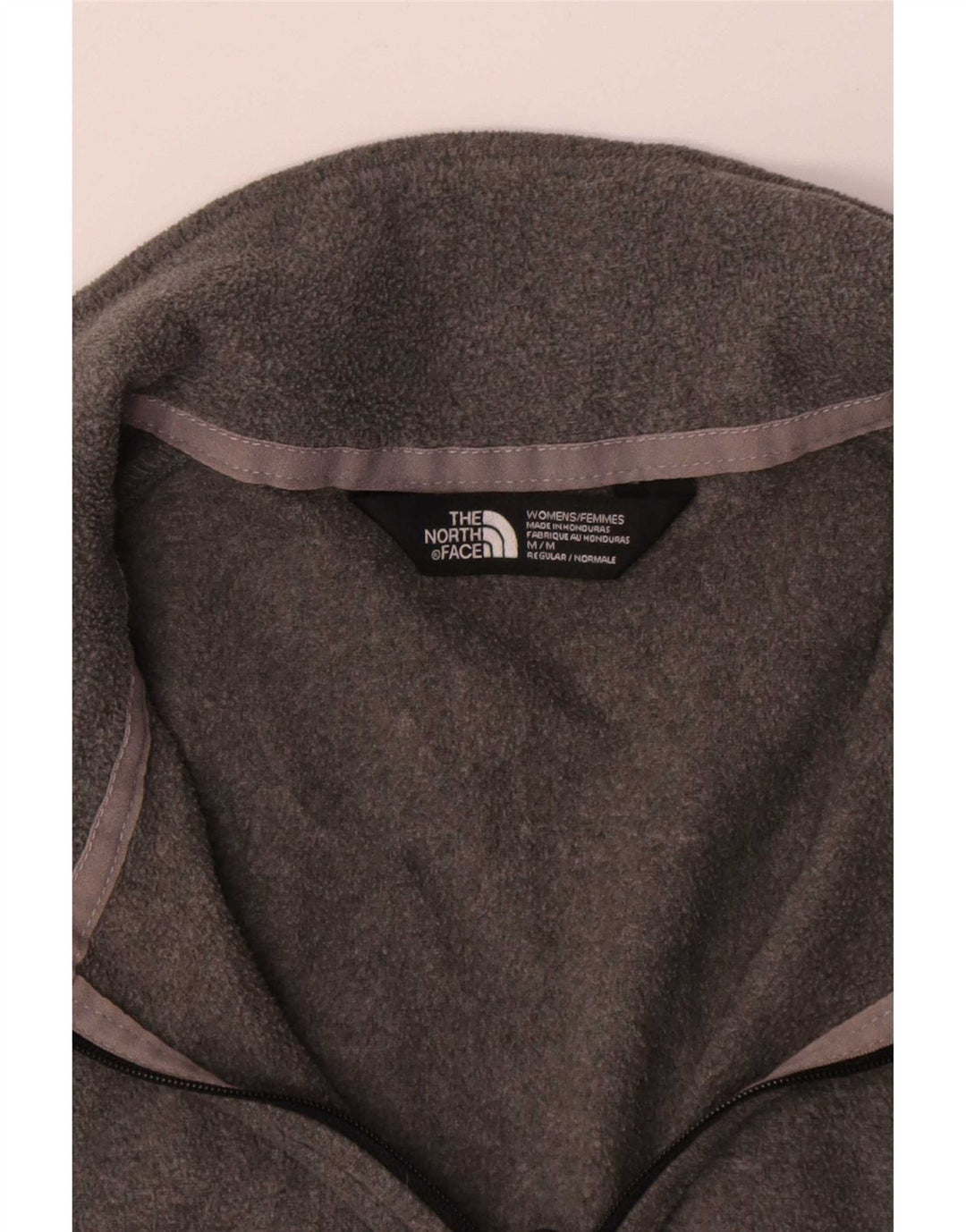 The North Face Womens Zip Neck Fleece Jumper UK 12 Medium Grey Polyester