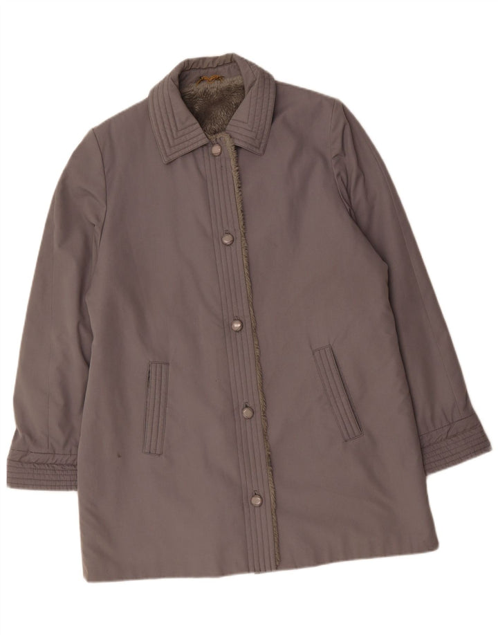 DANNIMAC Womens Sherpa Overcoat UK 18 XL Grey Cotton