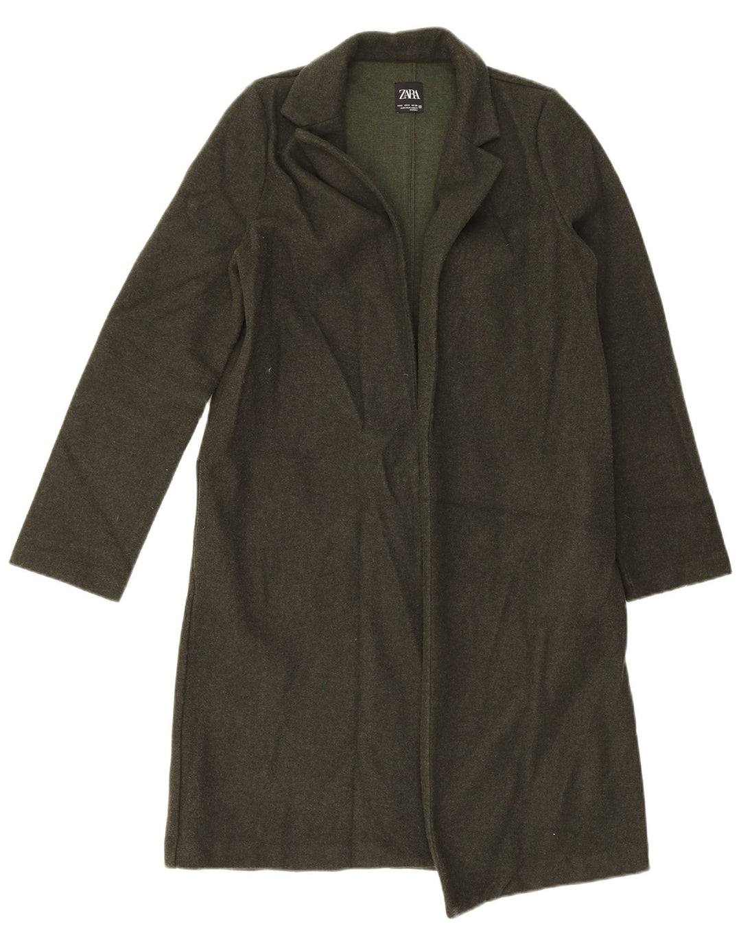 Zara Womens Open Oversized Overcoat UK 10 Small Khaki
