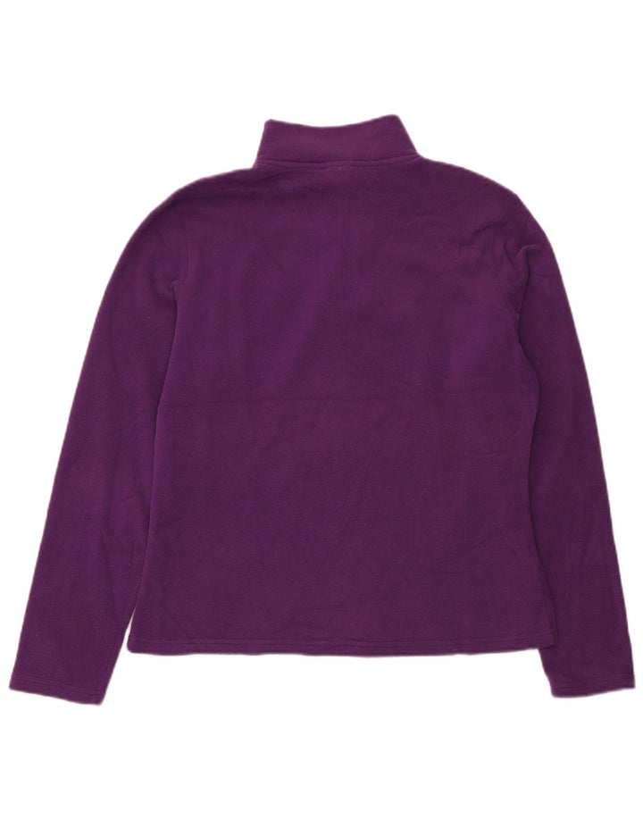 THE NORTH FACE Womens Zip Neck Fleece Jumper UK 16 Large Purple Polyester