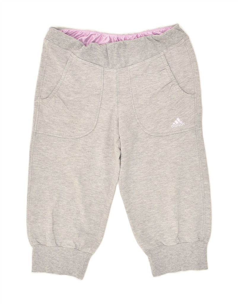 ADIDAS Girls Capri Tracksuit Trousers Joggers 13-14 Years Grey Cotton | Vintage Adidas | Thrift | Second-Hand Adidas | Used Clothing | Messina Hembry 