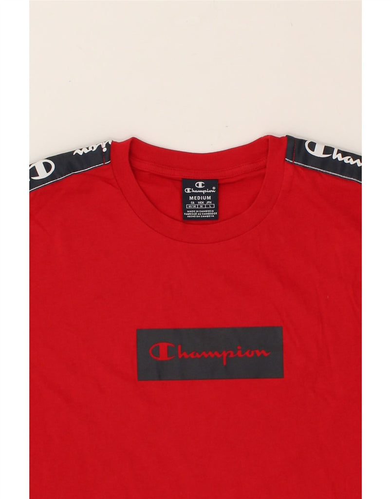 CHAMPION Mens Graphic T-Shirt Top Medium Red Cotton | Vintage Champion | Thrift | Second-Hand Champion | Used Clothing | Messina Hembry 