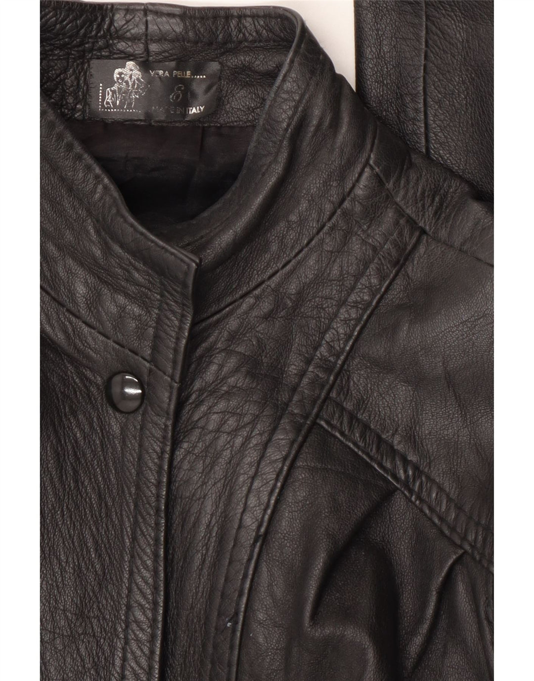 Vintage Womens Leather Jacket UK 14 Medium Black Leather