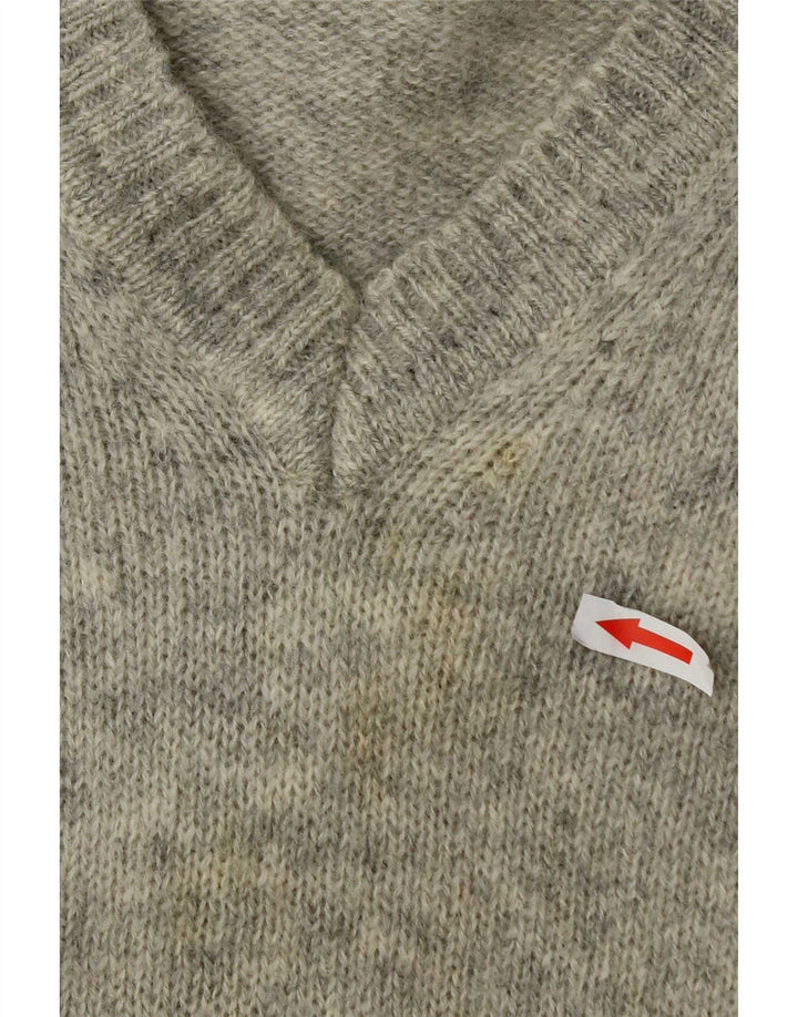 Sergio Tacchini Mens V-Neck Jumper Sweater 2XL Grey Flecked Wool