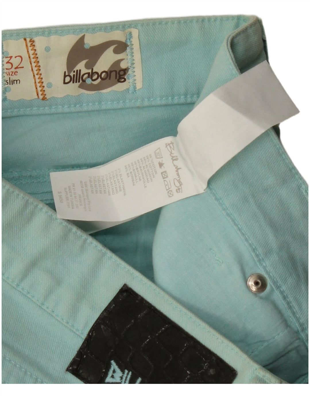 BILLABONG Womens Slim Casual Trousers W32 L32 Blue Cotton