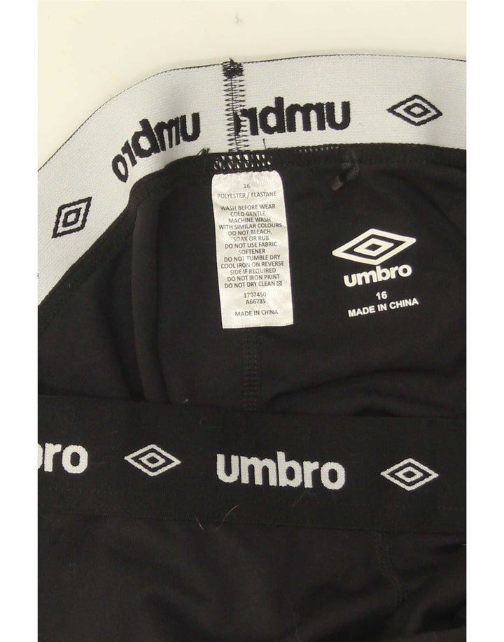 Umbro Girls Leggings 15-16 Years W26 Black Polyester