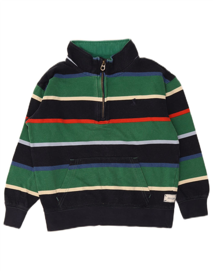 Joules Boys Zip Neck Sweatshirt Jumper 9-10 Years Multicoloured Striped