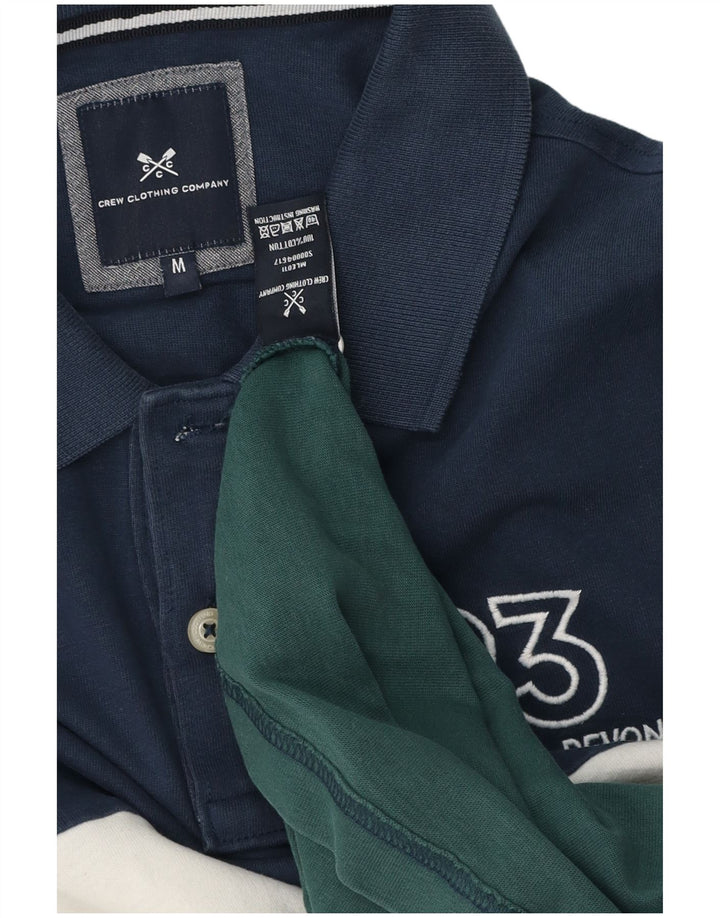 Crew Clothing Mens Polo Shirt Medium Blue Colourblock Cotton