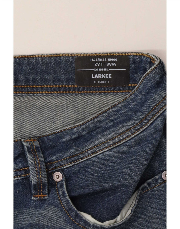 Diesel Mens Larkee Straight Jeans W36 L32 Blue Cotton