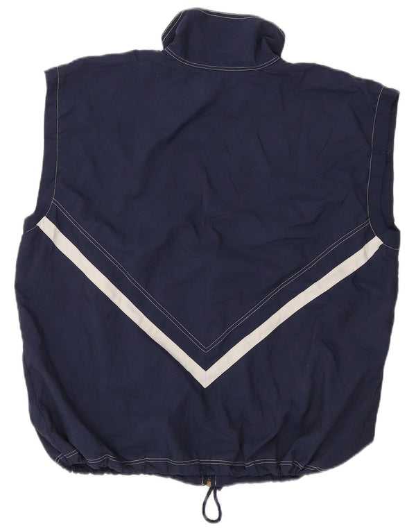 Active Mens Sleeveless Tracksuit Top Jacket Small Navy Blue Colourblock