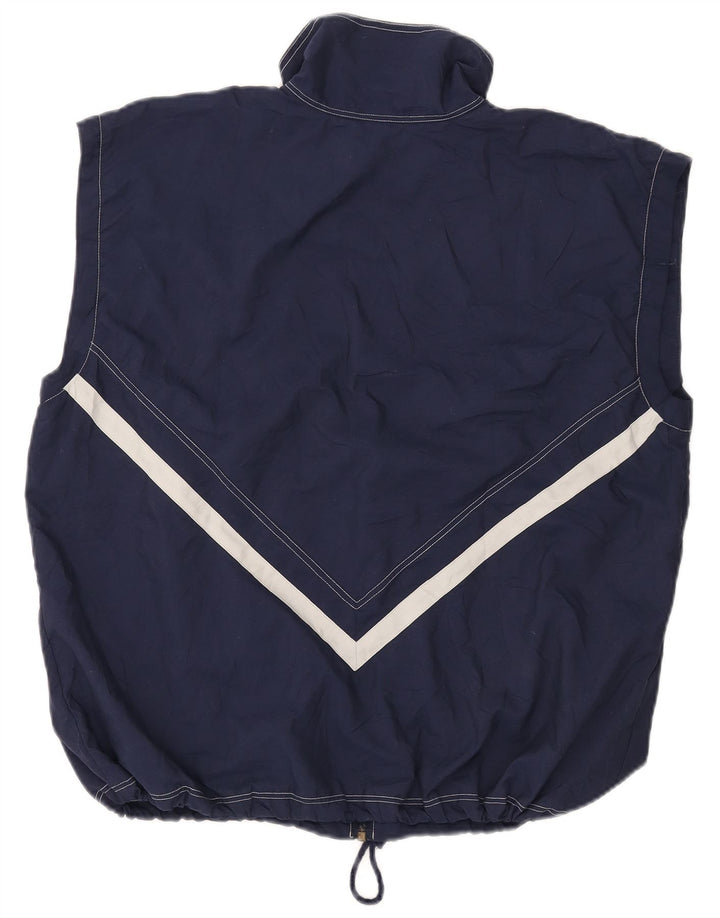 Active Mens Sleeveless Tracksuit Top Jacket Small Navy Blue Colourblock