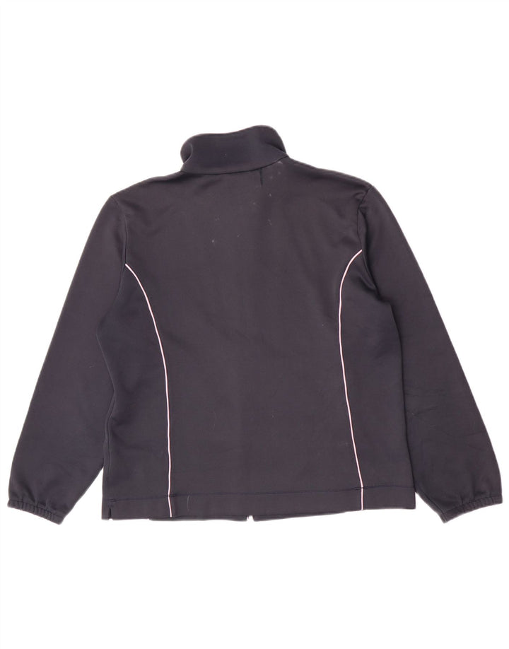 Lotto Womens Tracksuit Top Jacket UK 12 Medium Navy Blue