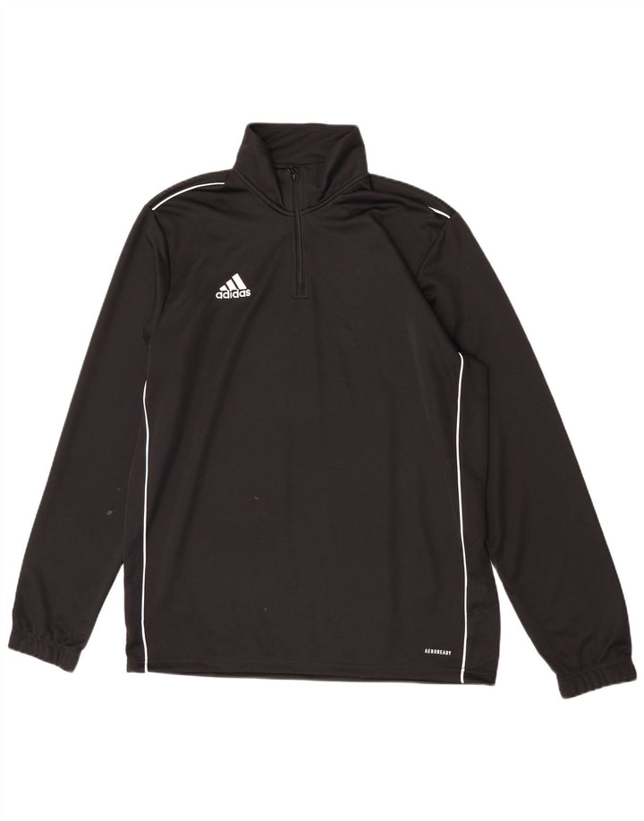 Adidas Mens Aeroready Zip Neck Pullover Tracksuit Top Large Black Polyester