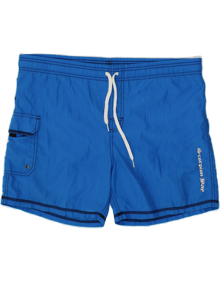 SCORPION BAY Mens Graphic Swimming Shorts XL  Blue Vintage Scorpion Bay and Second-Hand Scorpion Bay from Messina Hembry 