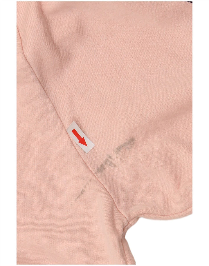 Champion Womens Oversized Graphic Sweatshirt Jumper UK 10 Small Pink Cotton