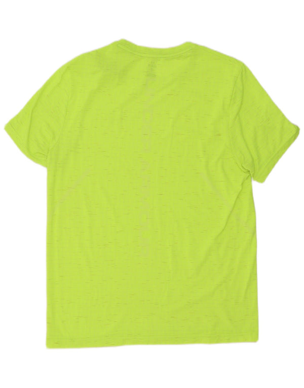 Under Armour Mens Fitted T-Shirt Top Large Yellow Flecked