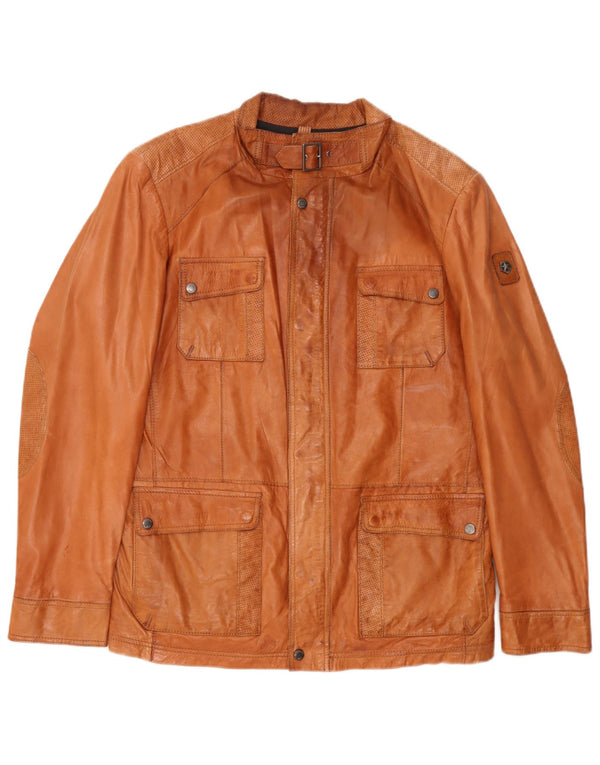 Milestone Mens Leather Jacket EU 50 Large Brown
