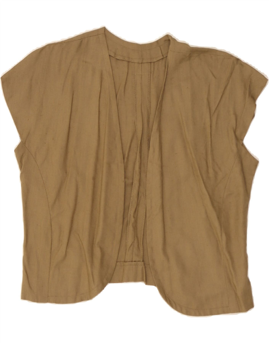 VINTAGE Womens Crop Cardigan Top UK 16 Large Beige Vintage Vintage and Second-Hand Vintage from Messina Hembry 