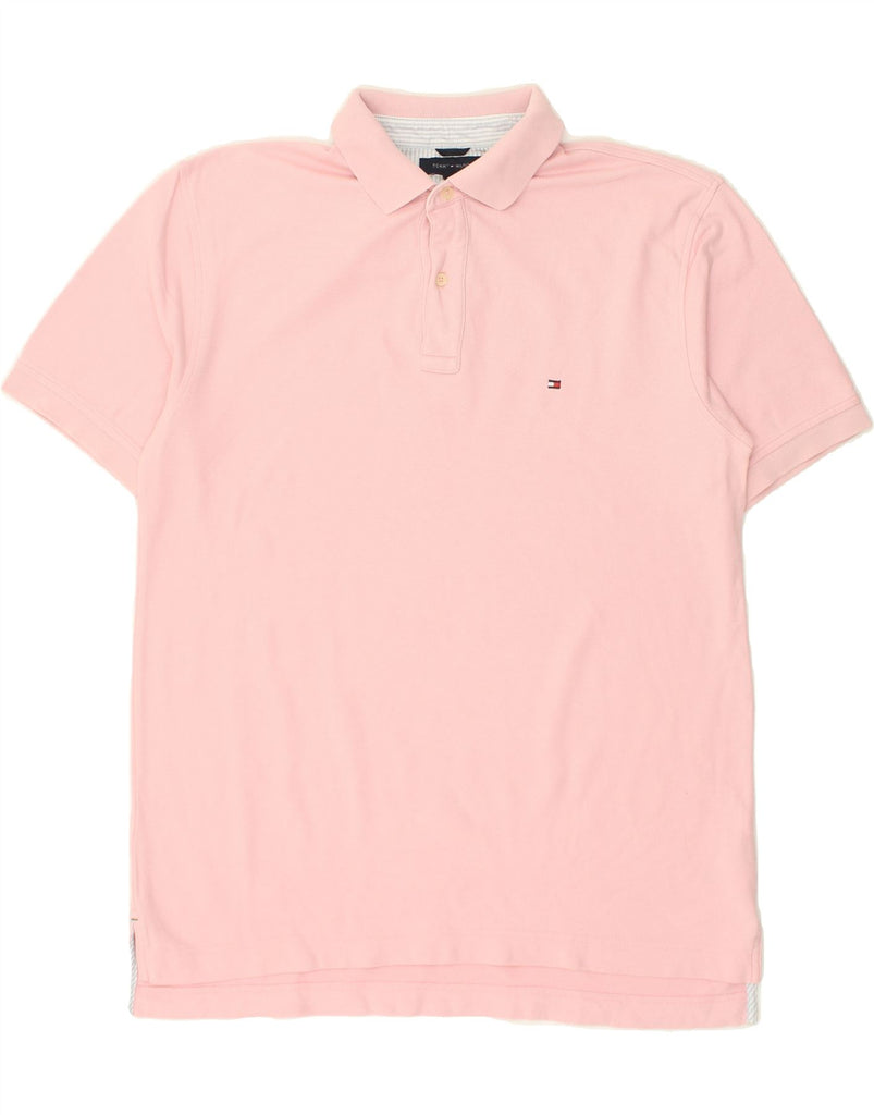 TOMMY HILFIGER Mens Polo Shirt Large Pink Cotton | Vintage Tommy Hilfiger | Thrift | Second-Hand Tommy Hilfiger | Used Clothing | Messina Hembry 