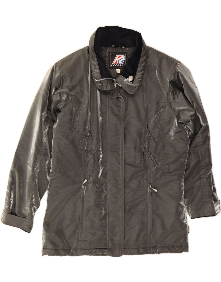 VINTAGE Womens Windbreaker Jacket IT 42 Medium Silver Polyamide Vintage Vintage and Second-Hand Vintage from Messina Hembry 