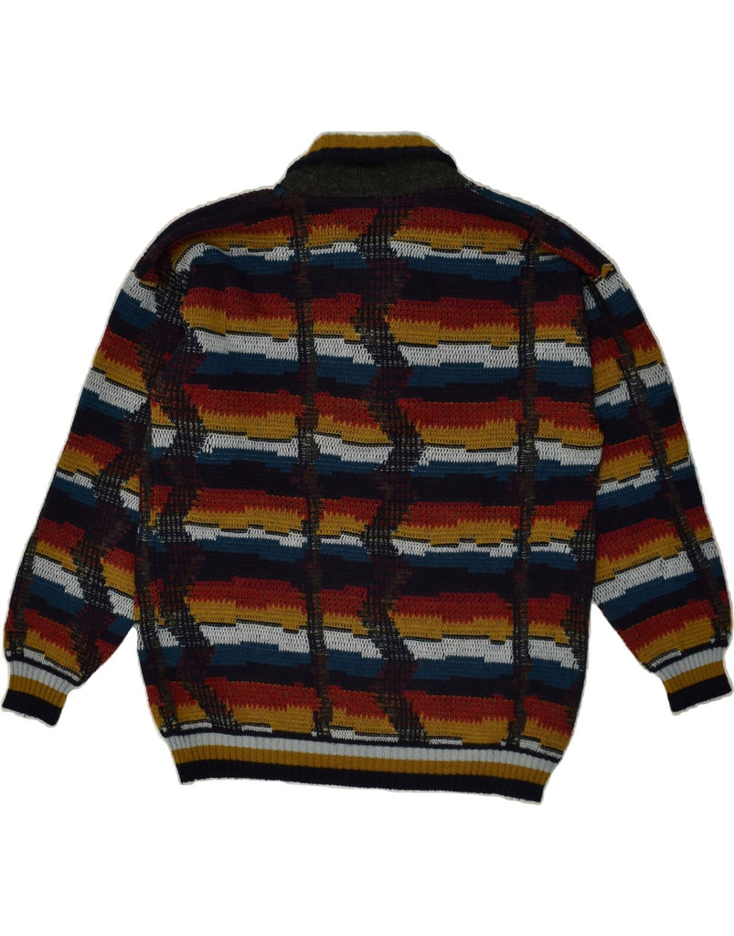 VINTAGE Mens Shawl Neck Jumper Sweater IT 48 Medium Multicoloured | Vintage Vintage | Thrift | Second-Hand Vintage | Used Clothing | Messina Hembry 