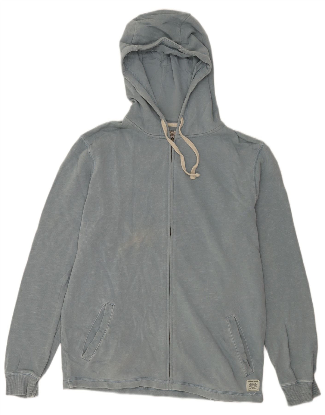 Animal Mens Zip Hoodie Sweater Medium Blue Flecked Cotton