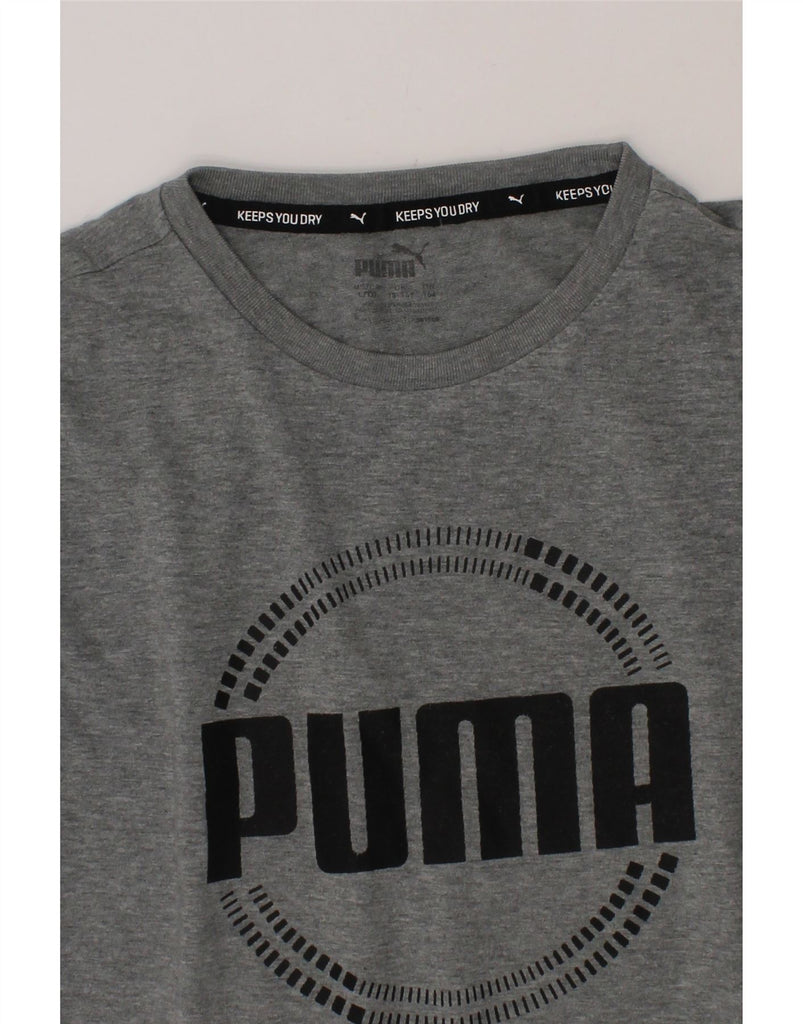 PUMA Boys Graphic T-Shirt Top 13-14 Years Grey Cotton Vintage Puma and Second-Hand Puma from Messina Hembry 
