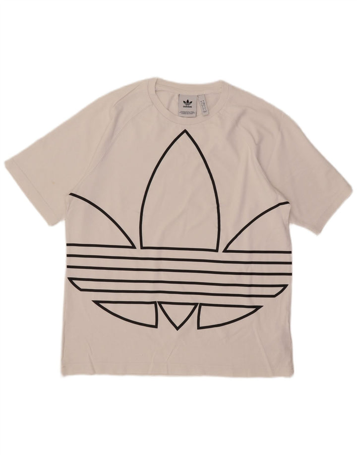 Adidas Mens Graphic T-Shirt Top Small White Cotton