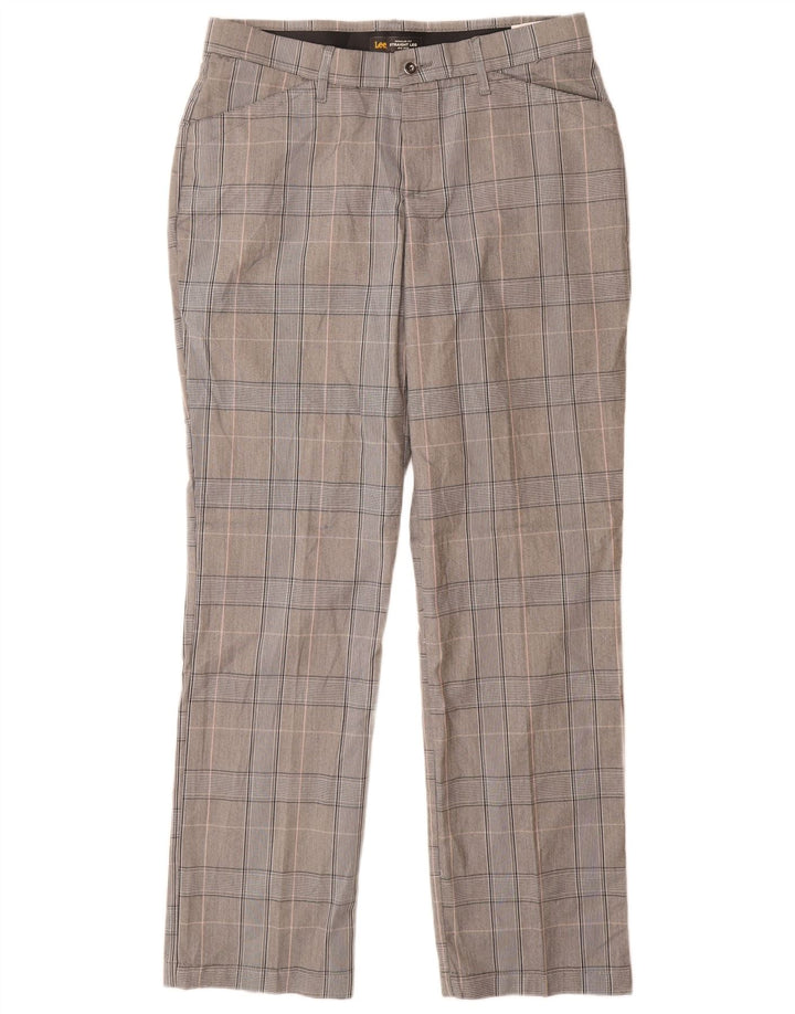 Lee Womens Mid Rise Casual Trousers US 12 Large W32 L32 Grey Polyester