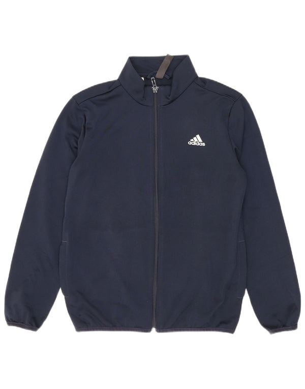 Adidas Boys Primegreen Graphic Tracksuit Top Jacket 9-10 Years Navy Blue