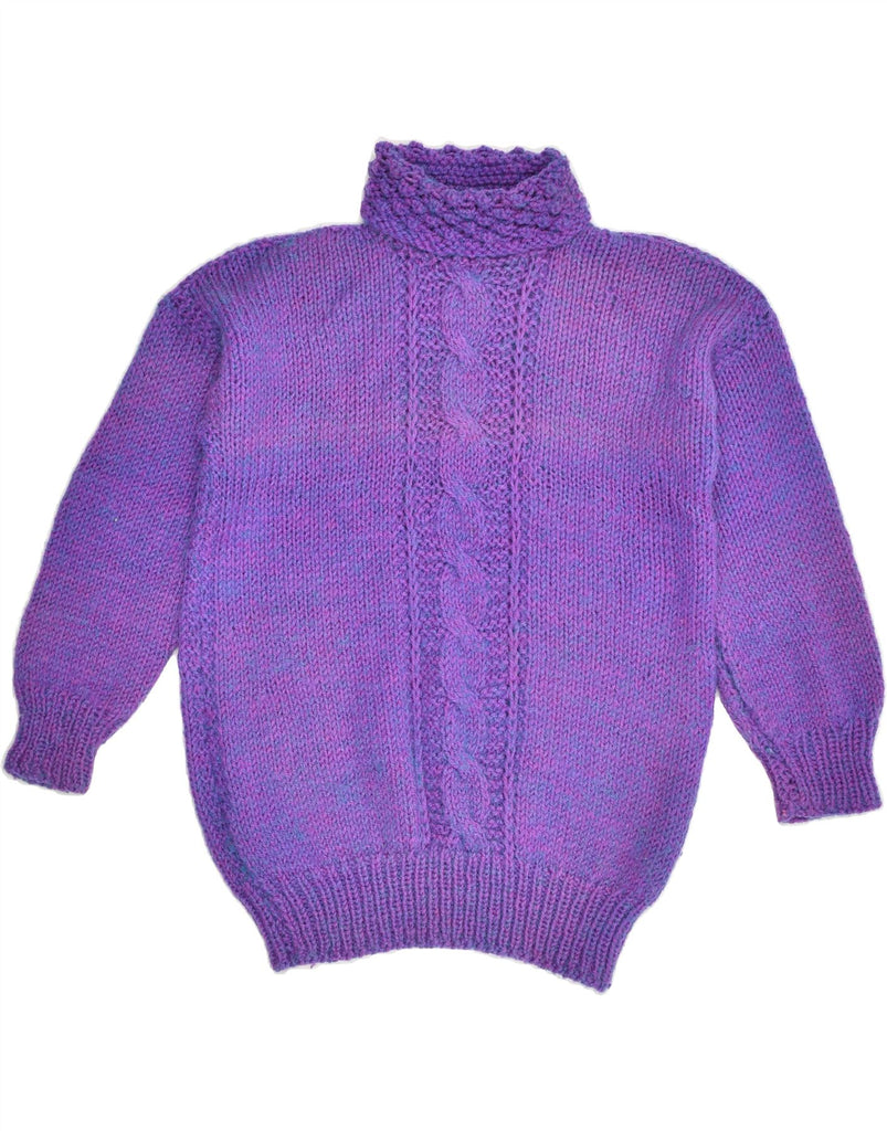 VINTAGE Womens Roll Neck Jumper Sweater UK 12 Medium Purple | Vintage Vintage | Thrift | Second-Hand Vintage | Used Clothing | Messina Hembry 