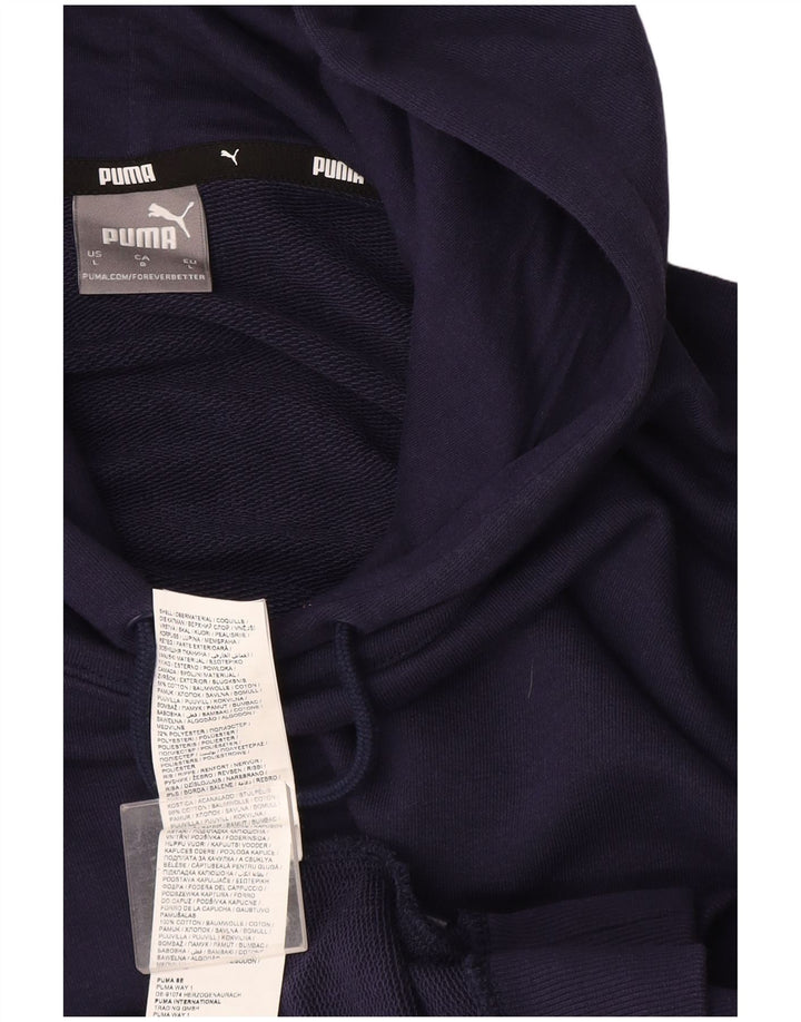 Puma Mens Hoodie Jumper Large Navy Blue Cotton